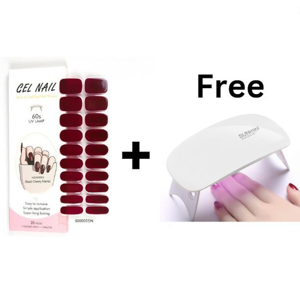 UV Gel Nail Wraps + FREE Portable UV Nails Lamp