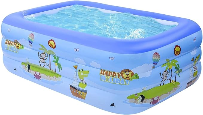 Inflatable Family Pool – 3 Sizes Available – Durable Design for Kids & Adults, Perfect for Summer