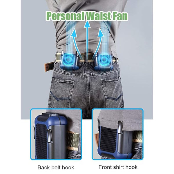 Portable Waist & Necklace Fan – Strong Airflow, 3 Speeds