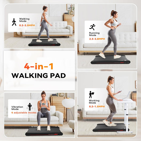 Sperax 4 in 1 Walking Vibration Pad Treadmill, Walking Treadmill Pad for Home with Remote Control and APP