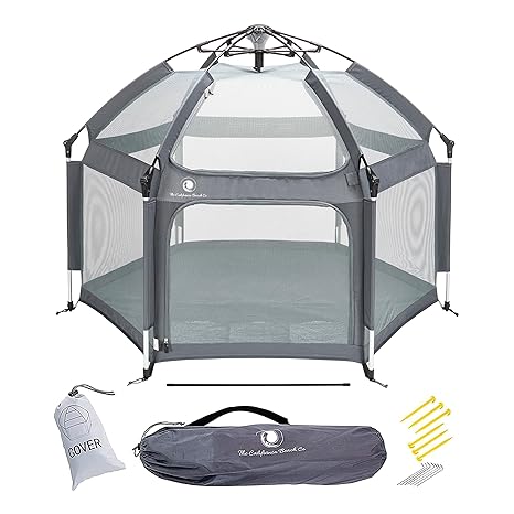 Portable Baby & Toddler Playpen with Canopy and Travel Bag