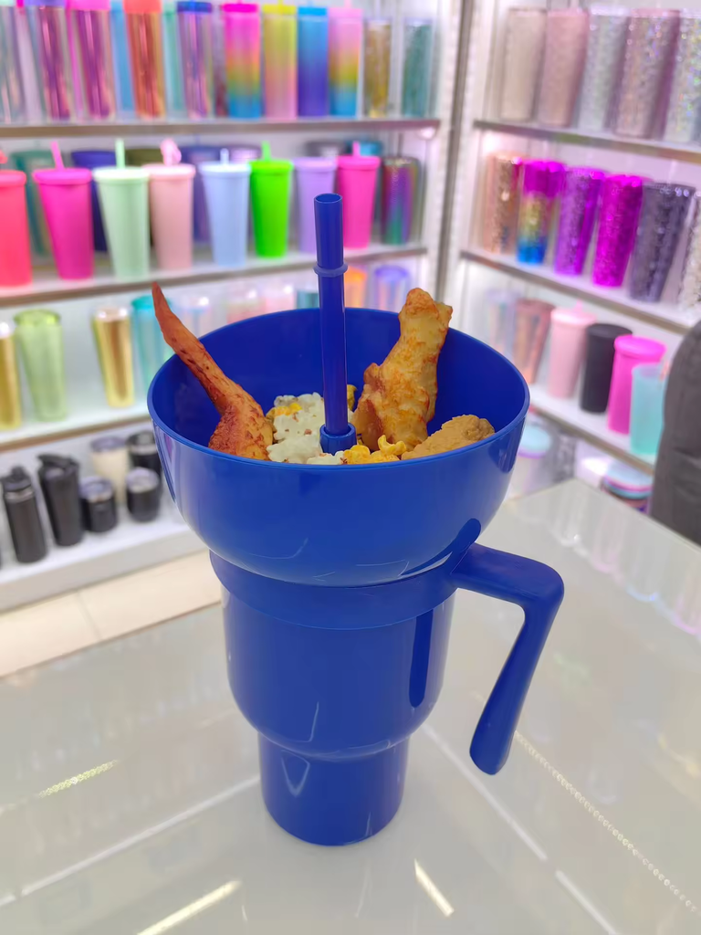 2 in 1 Snack and Drink Cup with Straw