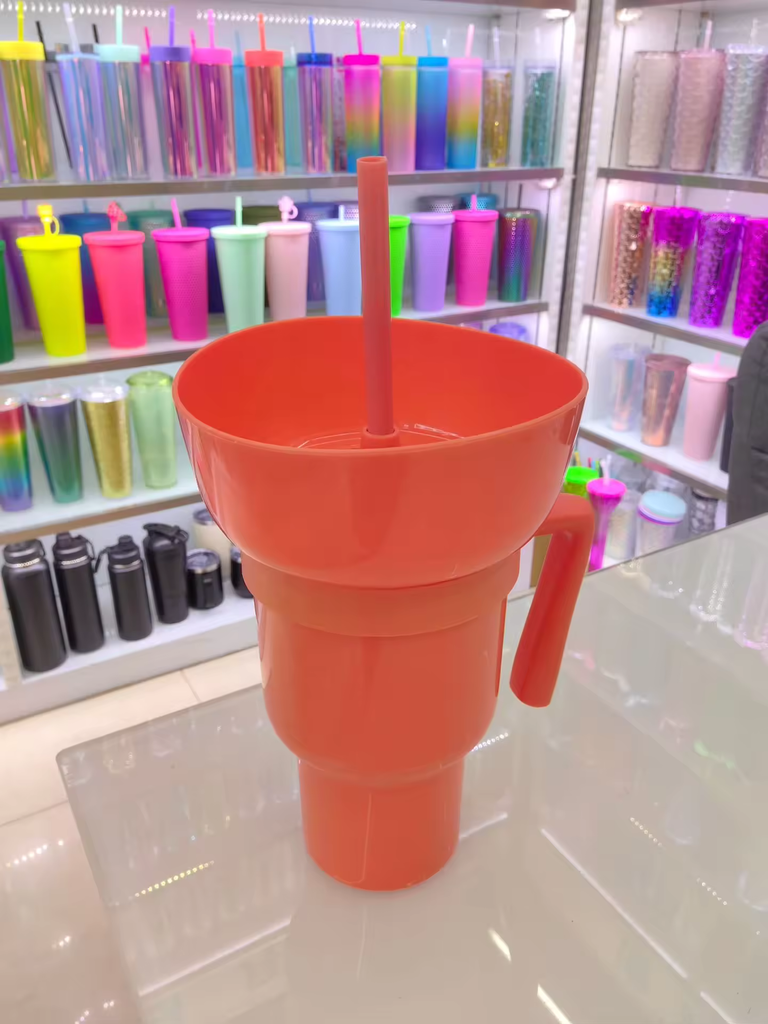 2 in 1 Snack and Drink Cup with Straw