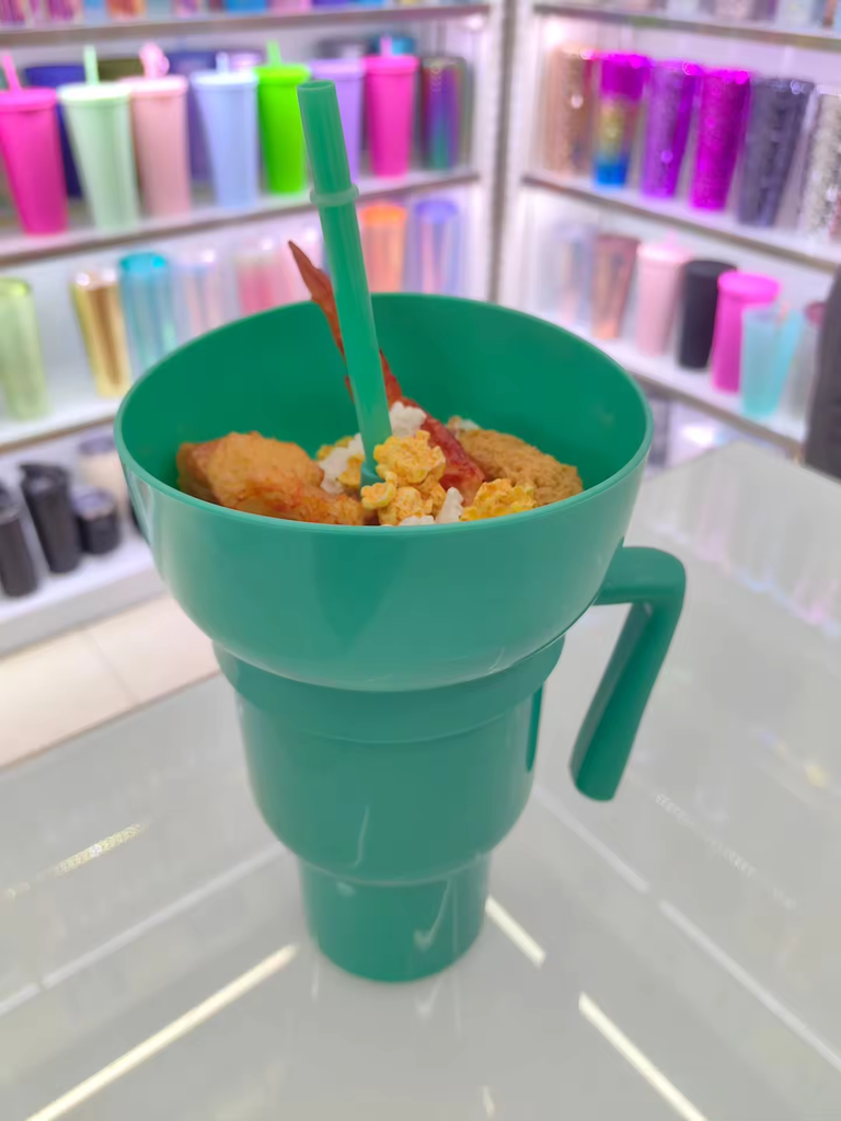 2 in 1 Snack and Drink Cup with Straw