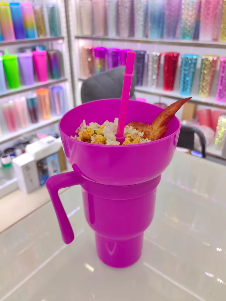 2 in 1 Snack and Drink Cup with Straw