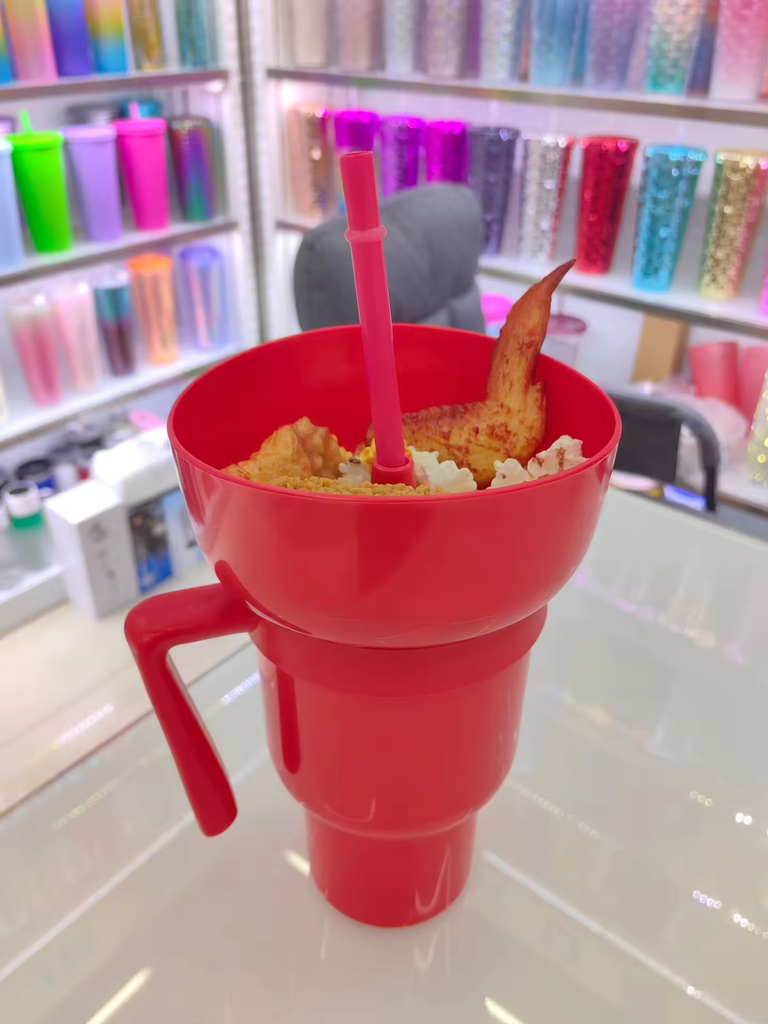 2 in 1 Snack and Drink Cup with Straw