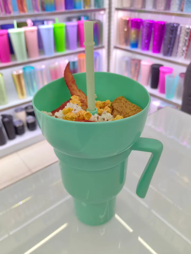 2 in 1 Snack and Drink Cup with Straw