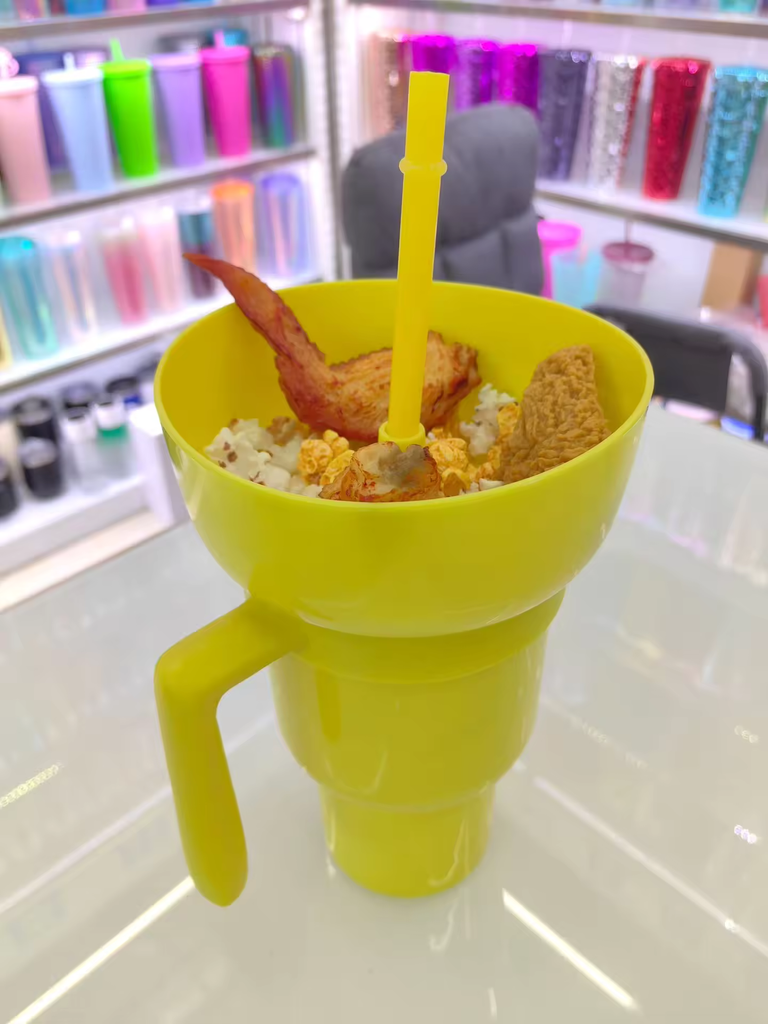 2 in 1 Snack and Drink Cup with Straw