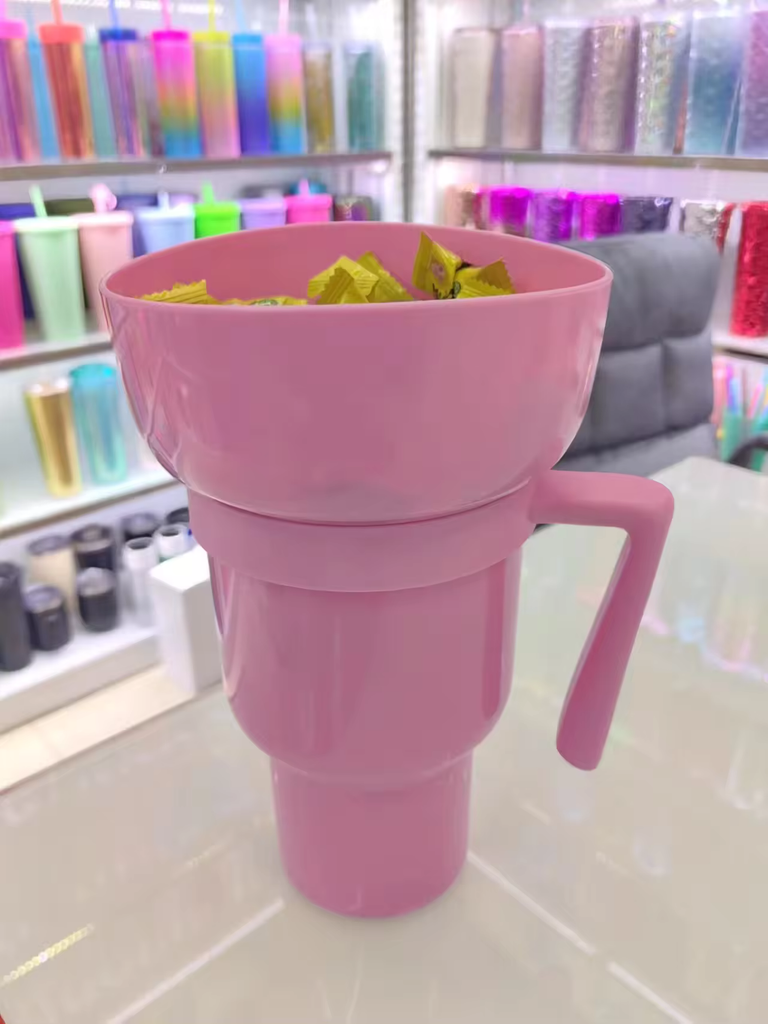 2 in 1 Snack and Drink Cup with Straw