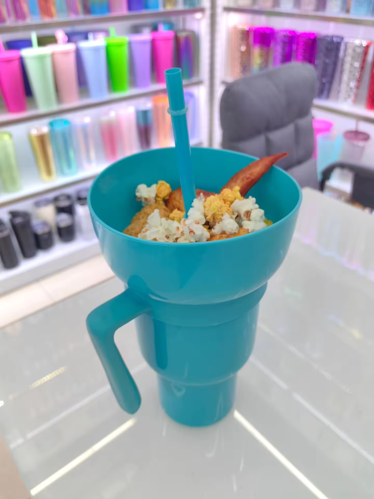 2 in 1 Snack and Drink Cup with Straw