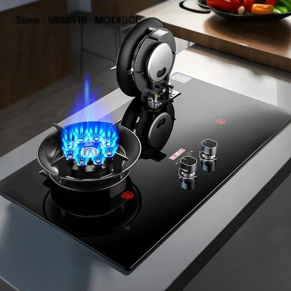 Flipped Burner Dual Gas Stove