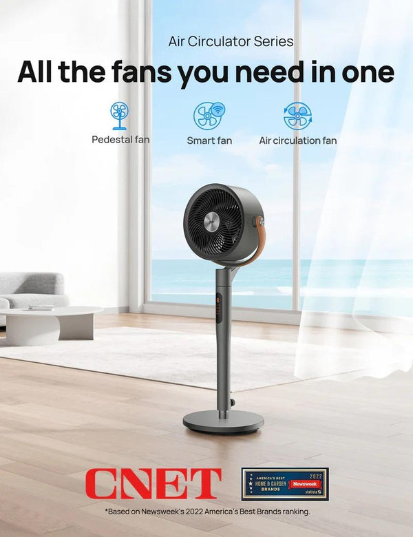 Smart Fan with Remote, Voice Control, Ultra Quiet, 120° Sweep, 105° Vertical Adjustment