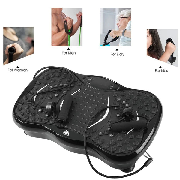 4D Whole Body Vibration Plate Fitness Machine with Resistance Bands & Remote